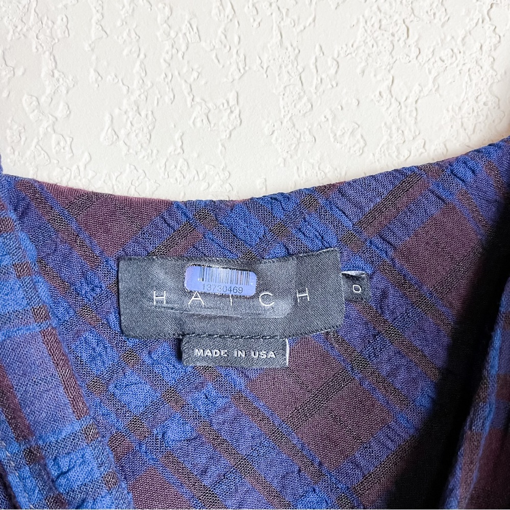 Hatch Ricky Slip Plaid Dress Port Navy Size 0 Maternity 0-2 - Picture 5 of 9
